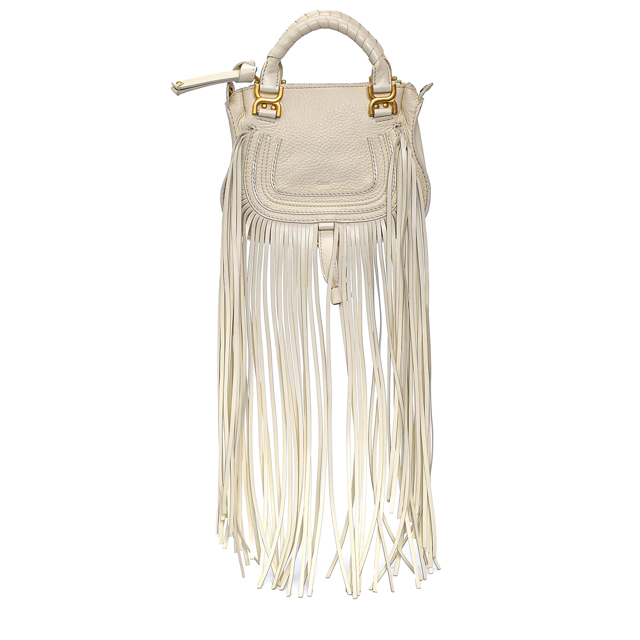 Chloe - White Leather Mini Marcie Bag